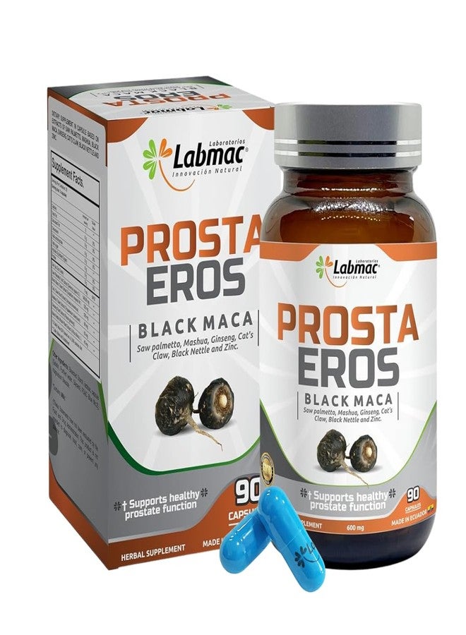 Prosta Eros - ProstaEros- Prostate Support Supplement - 7 Natural Ingredients - Black Maca, Saw Palmetto, Mashua, Cat's Claw, Gingseg, Black Nettle and Zinc Capsules 90 Count (Pack of 1) - Image 1