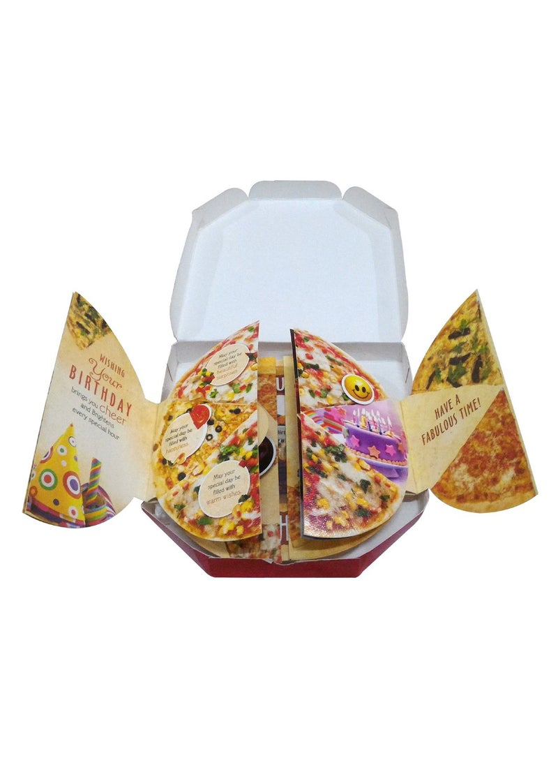 Saugat Traders - Saugat Traders Birthday Gift Combo - Happy Birthday Pink Teddy Bear with Pizza Theme Greeting Card for Girl-Boy-Friend-Fiance-Couple - Image 1