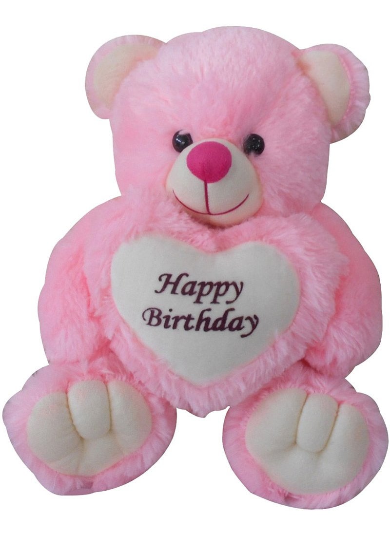 Saugat Traders - Saugat Traders Birthday Gift Combo - Happy Birthday Pink Teddy Bear with Pizza Theme Greeting Card for Girl-Boy-Friend-Fiance-Couple - Image 1