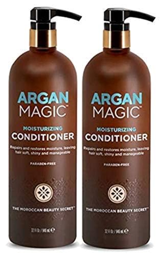 ARGAN MAGIC Argan Magic Moisturizing Conditioner  Detangle Hydrate and Repair Dry and ChemicallyDamaged Hair Types  NutrientRich  Made in the USA Paraben Free Cruelty Free 32 oz  2 Pack 