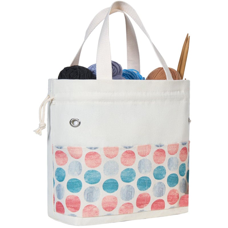 Togetrue Yarn Bag  Knitting Crochet Tote Bag  Yarn Storage Bags Organizer  Crochet Bags For Crocheting Project  Store Skein Ball  Short Knitting Needle (Point Shape) - Image 1