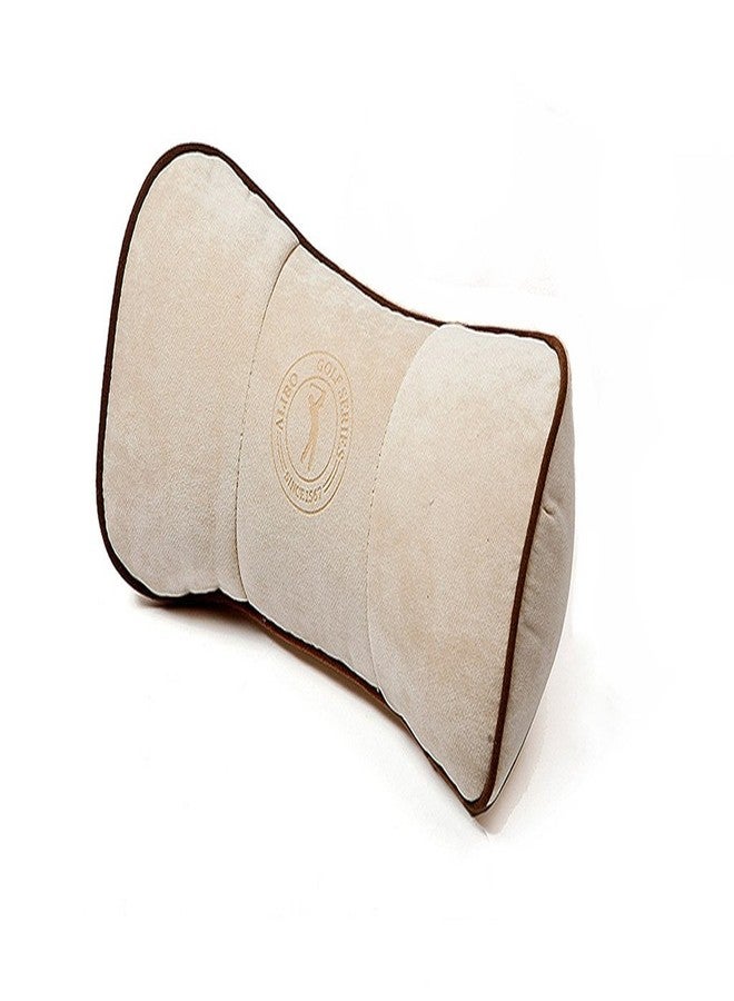 ALIBO Chairs Recliner Neck Rest Back Pillow Pain Relief Supports Car Airplane Travel Curve Pillow with Adjustable Elastic Strap Head Protector Pillow Beige 1 Piece,Firm One - Image 1