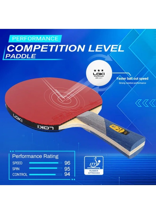 LOKI - Loki Table Tennis Racket - Carbon - 6 Stars - Professional Ping Pong Racket - Image 1