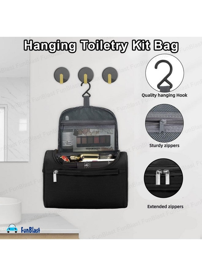 FunBlast Hanging Toiletry Kit Bag - Multipurpose Travel Bag with Waterproof Pockets, Mesh Pockets, Shaving Kit Bag, Toiletry Kit, Cosmetics, Gadget, Make up and Accessories Bag for Women (Black) - Image 3