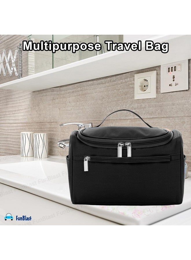 FunBlast Hanging Toiletry Kit Bag - Multipurpose Travel Bag with Waterproof Pockets, Mesh Pockets, Shaving Kit Bag, Toiletry Kit, Cosmetics, Gadget, Make up and Accessories Bag for Women (Black) - Image 4