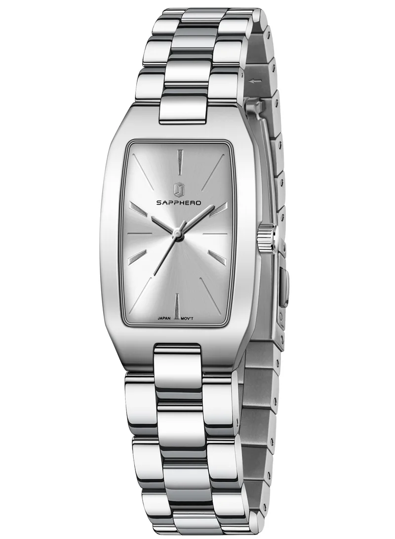 Sapphero ساعات سابفيرو نسائية فاخرة بسوار ستانلس ستيل مقاومة للماء