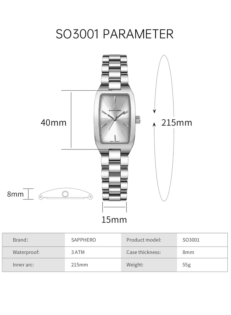 Sapphero  SAPPHERO Watches for Women Luxury Ladies Watches Women's Bracelet Watch Small Stainless Steel Analog 3ATM Waterproof Wrist Watch for Women for Women | Best Price UAE