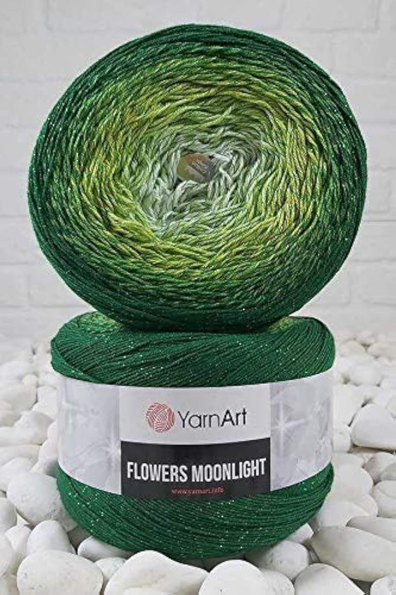YarnArt YarnArt Flowers Moonlight Glitter Cotton Yarn Soft Rainbow Crochet Metallic Lurex handknit Shiny Silvery Cake Multicolor Cotton 1 Skein Weight 917oz Lenght 3937 inches1 Fine Yarn 3283