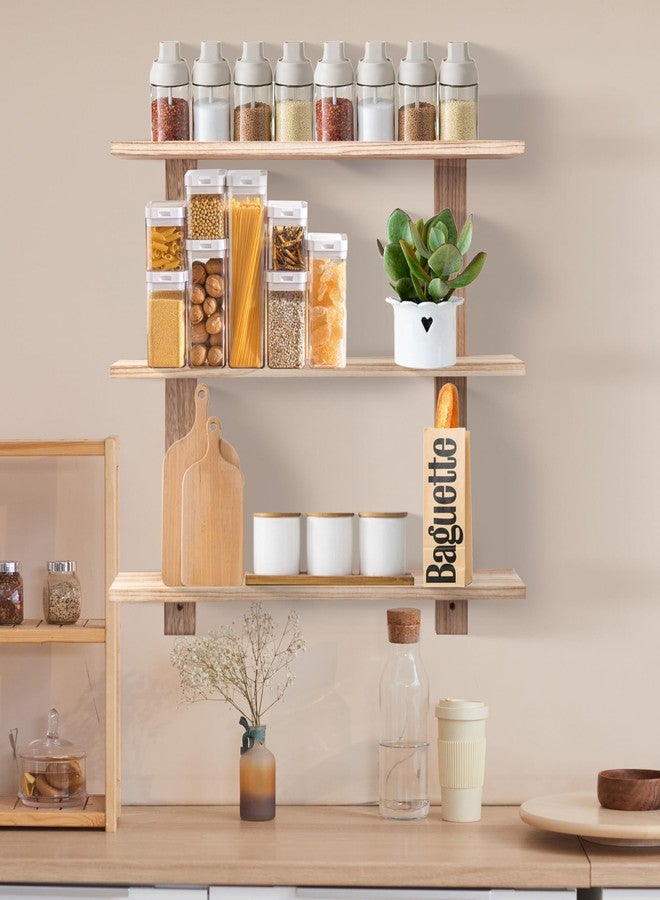 PHOENANCEE 3 Tier Floating Shelves,Long Wall Shelf,Over The Toilet Shelves Bathroom Hanging Display Storage Rustic for Living Room Bedroom Kitchen Office Coffee Bar Decor Decorative,24 Inch,(Carbonized Black) - Image 3
