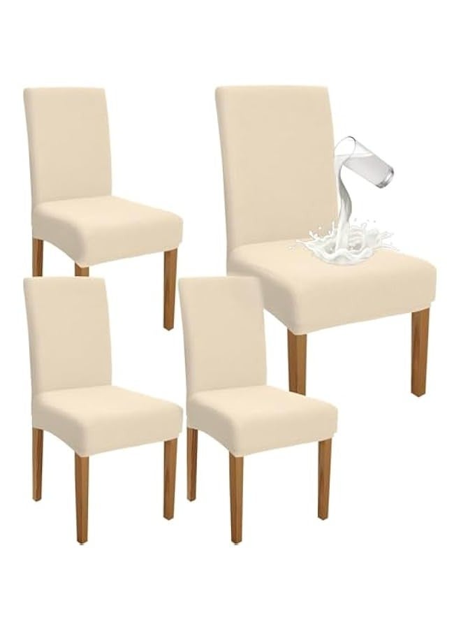 TRASSLE Waterproof Dining Chair Covers Set of 4, Stretch High Back Chair Slipcovers for Dining Room, Washable Removable Chair Protector for Banquet, Kitchen, Party, Hotel  - Image 1