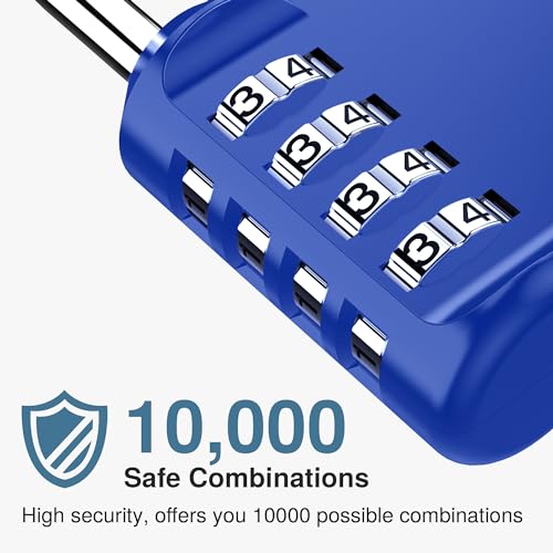 Puroma 2 Pack Combination Lock for Locker 4 Digit Outdoor Waterproof Padlock for School, Gym, Sports, Fence, Toolbox, Gate, Case, Outdoor, Hasp Storage (Blue) - Image 2