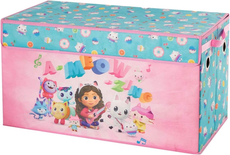آيديا نوفا صندوق تخزين الأطفال القابل للطي من Gabbys Dollhouse، متين بغطاء ناعم، مقاس 28.5 × 14.5 × 16 بوصة - Image 1