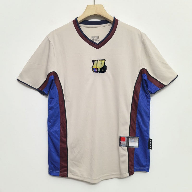 Generic Vintage Paris Barça France Portugal Classic Nostalgic Vintage Short Sleeve Jersey Adult Football Clothes 9899 barcelona away game 