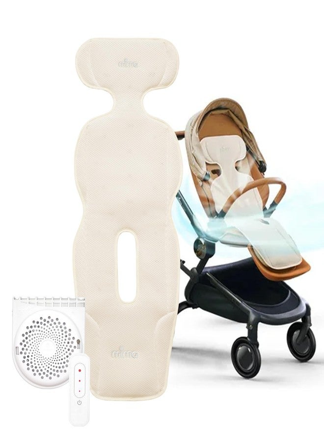 Mima مات تبريد عربة الأطفال ميمّا فلو-دونات العالمية مع مروحة USB • تهوية نشطة بـ 3 مناطق • 4 سرعات هادئة • حماية من حرارة الصيف للرضع والأطفال الصغار - Image 1