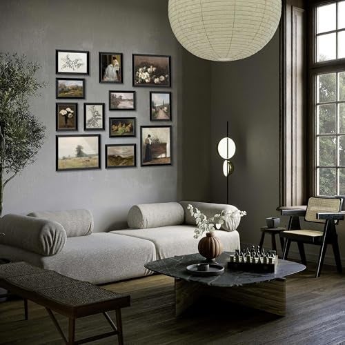 LANCHI95 12 Pcs Vintage Wall Art Decor FRAMED, Vintage Art Prints, Moody gallery wall art, Eclectic French Country Pictures Wall Decor for Bedroom - Image 4