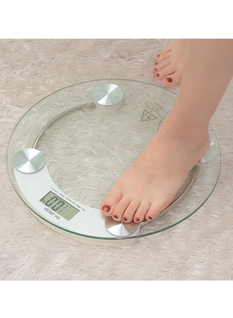 Toughened Glass Round Scale Digital Led Display Floor Weighing Electronic Smart Body Home Bathroom - Image 1
