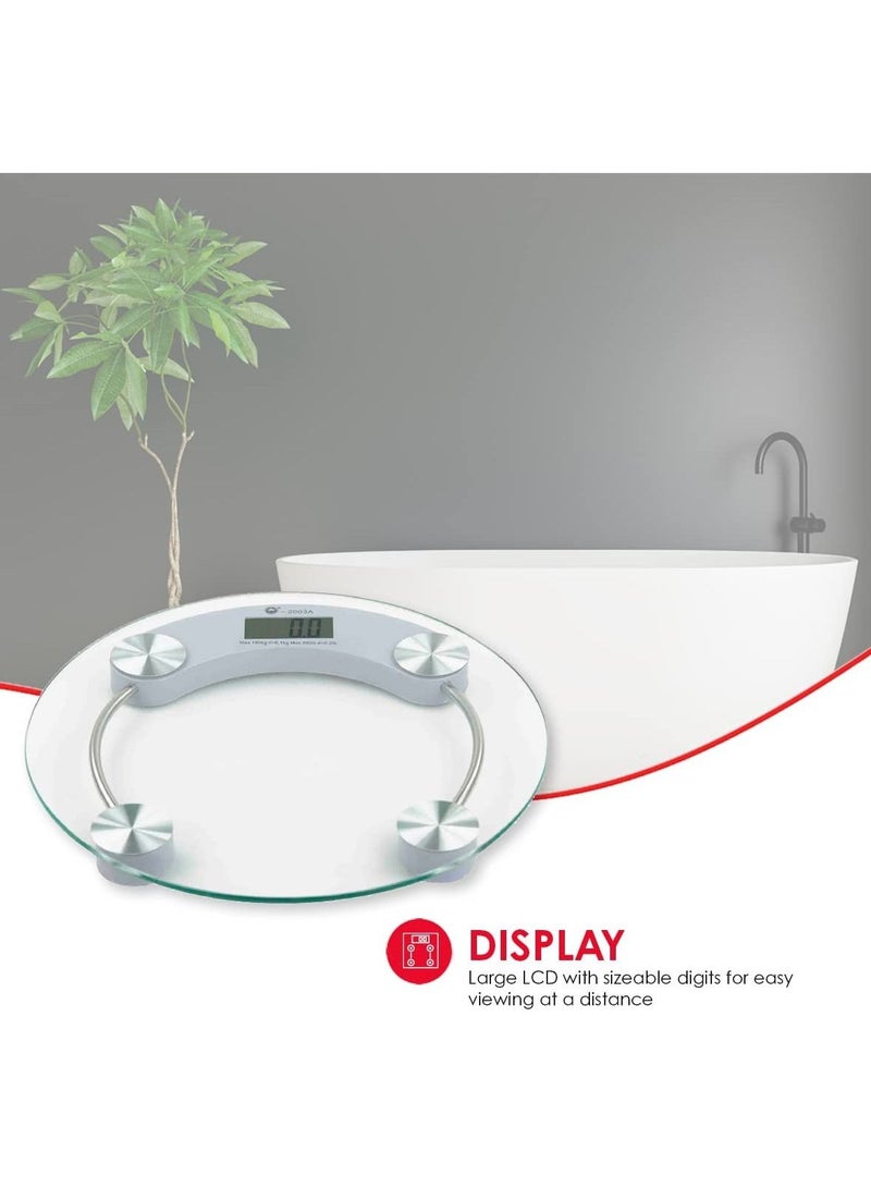 Toughened Glass Round Scale Digital Led Display Floor Weighing Electronic Smart Body Home Bathroom - Image 3