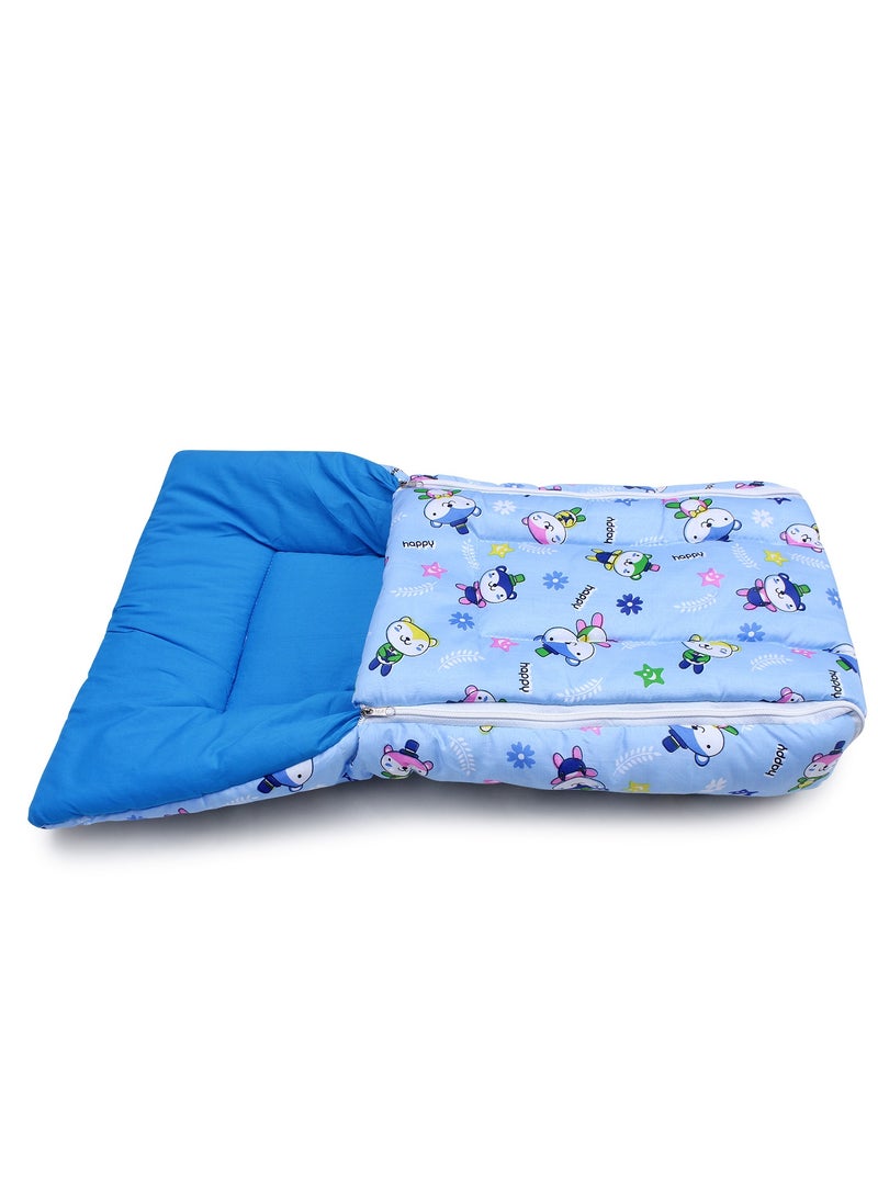 Superminis Multicolor Nursery Print Cotton Baby Sleeping Bag Bedding Set, Foldabale Mattress, for Newborn to Toddlers - Image 2