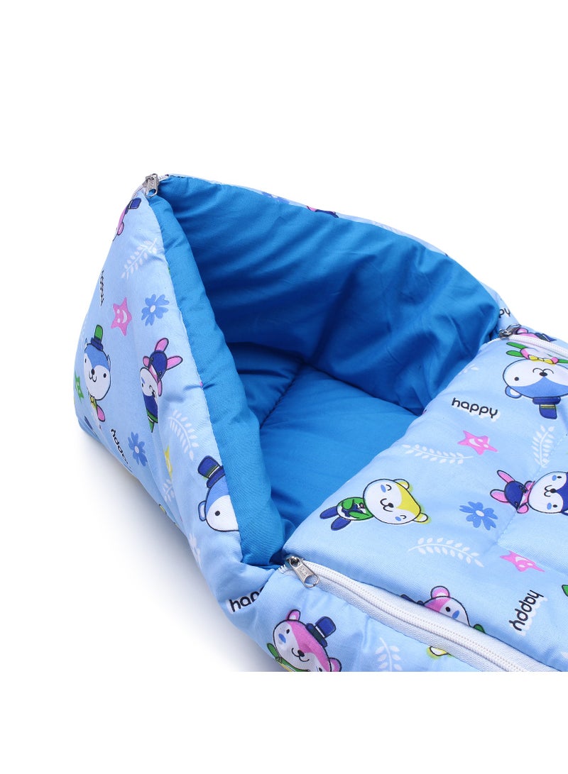 Superminis Multicolor Nursery Print Cotton Baby Sleeping Bag Bedding Set, Foldabale Mattress, for Newborn to Toddlers - Image 4