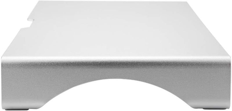 Aluminum Alloy Monitor Riser Stand, Monitor Stand Organizer with Cable Hole, Ergonomic Laptop Desk Shelf for Improved Posture and Keyboard Storage, Silver - Image 5