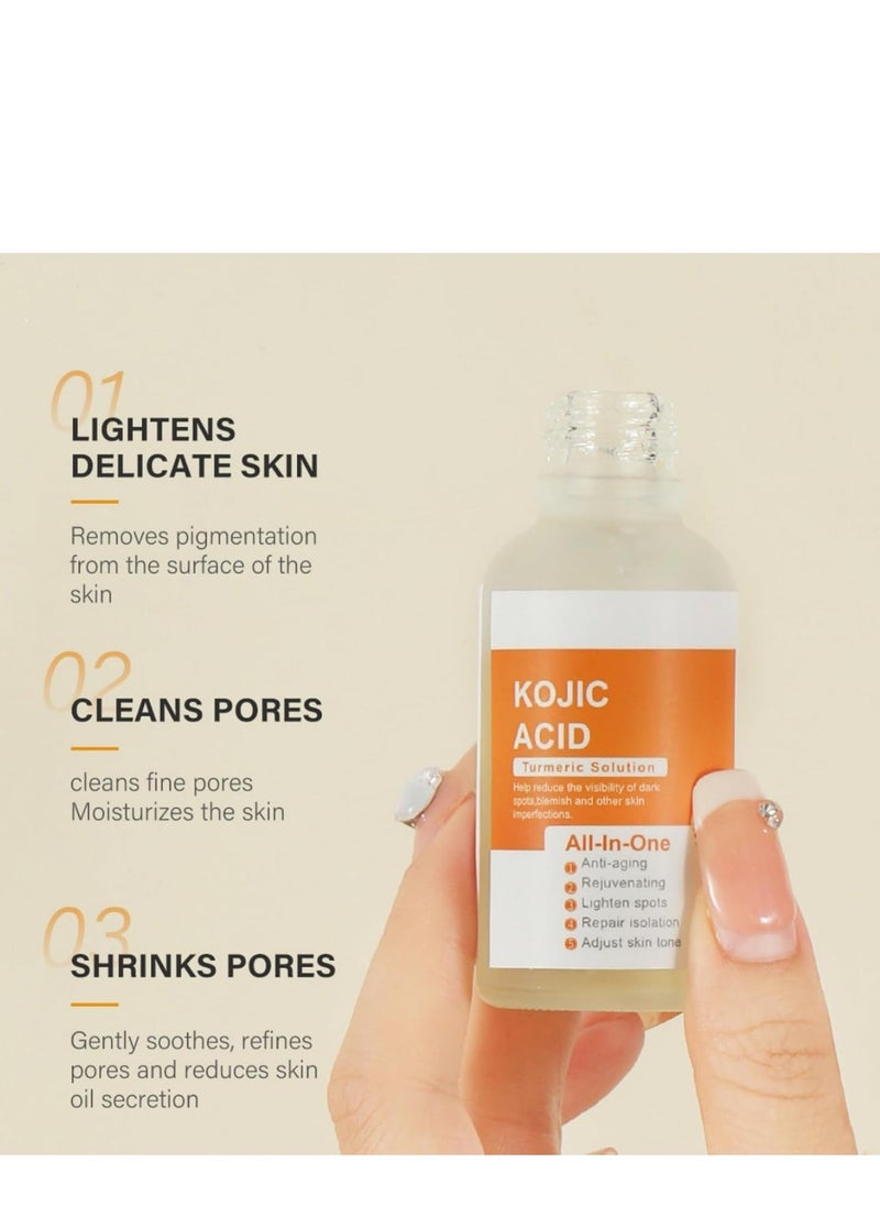 MOOYAM - Turmeric Serum for Face & Body, Hydrating Brightening Serum, for Dark Spots Anti Wrinkle Fine Lines Dark Spot Corrector, Nourishing Firming Daily Skin Care Serum, Hydrate Dull & Dry Skin, 1.05 OZ - Image 1