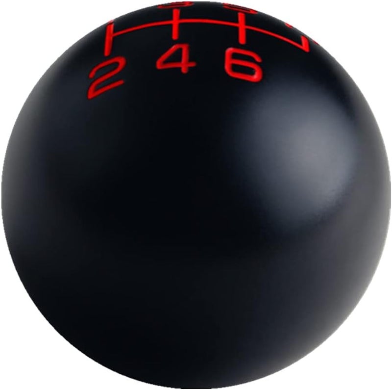 DEWHEL Black/Red Inlay 6 Speed Classic Manual Shift Knob - Weighted Aluminum - Image 2