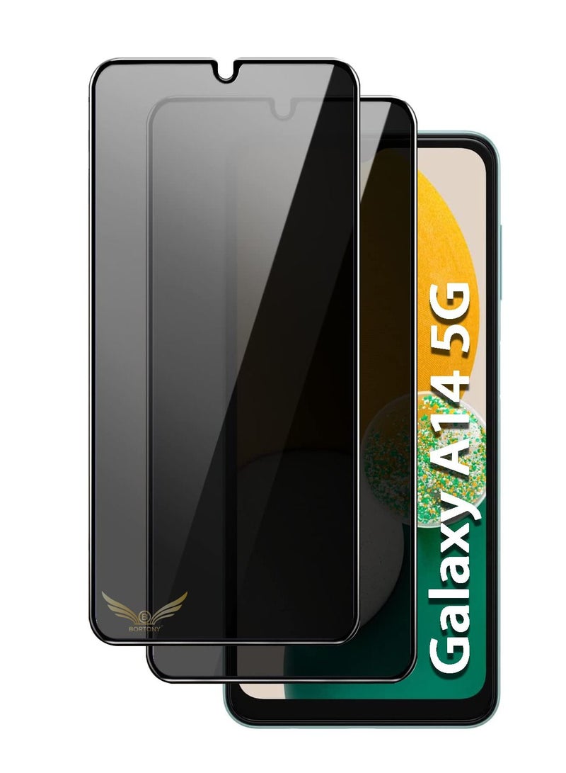 BORTONY Galaxy A14 Privacy Screen Protector Tempered Glass Film Case Friendly Anti-Spy Easy Installation Scratch Resistant Compatible With Samsung Galaxy A14 4G/5G - Image 1