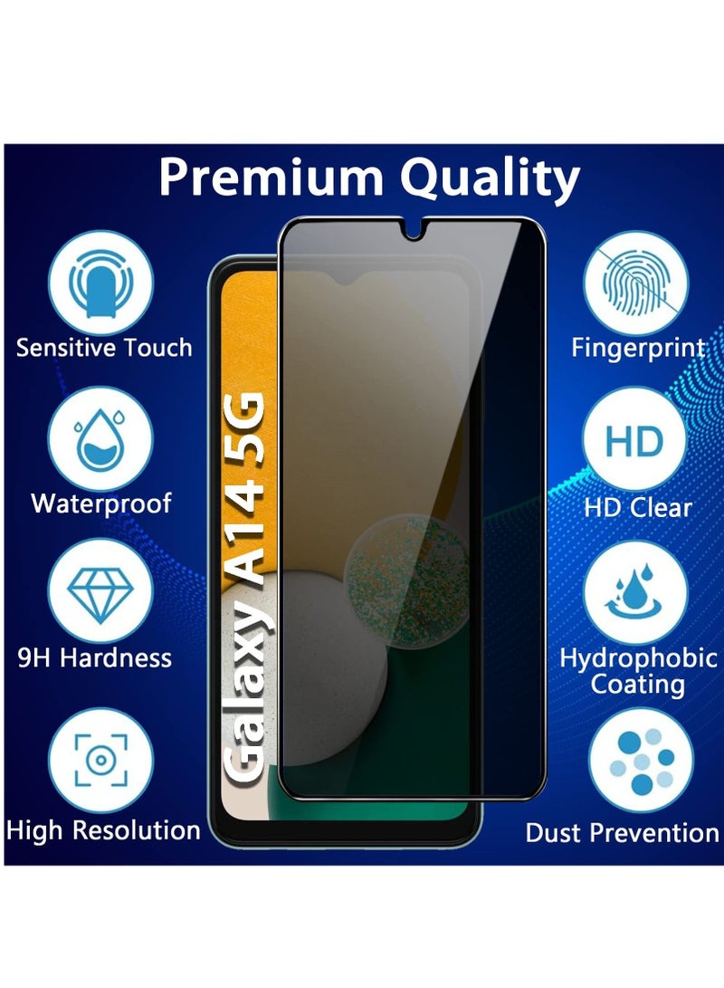 BORTONY Galaxy A14 Privacy Screen Protector Tempered Glass Film Case Friendly Anti-Spy Easy Installation Scratch Resistant Compatible With Samsung Galaxy A14 4G/5G - Image 3