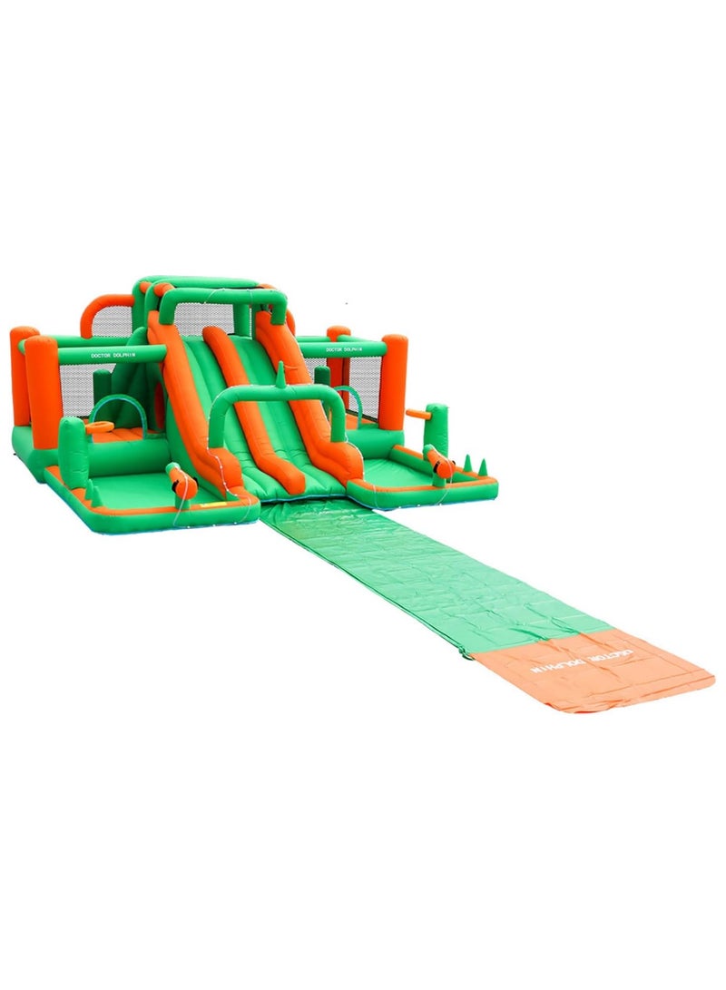 GT-Wheel Inflatable Twin Water Slide With Bouncer and Tunnel for Kids Outdoor Play - Image 3