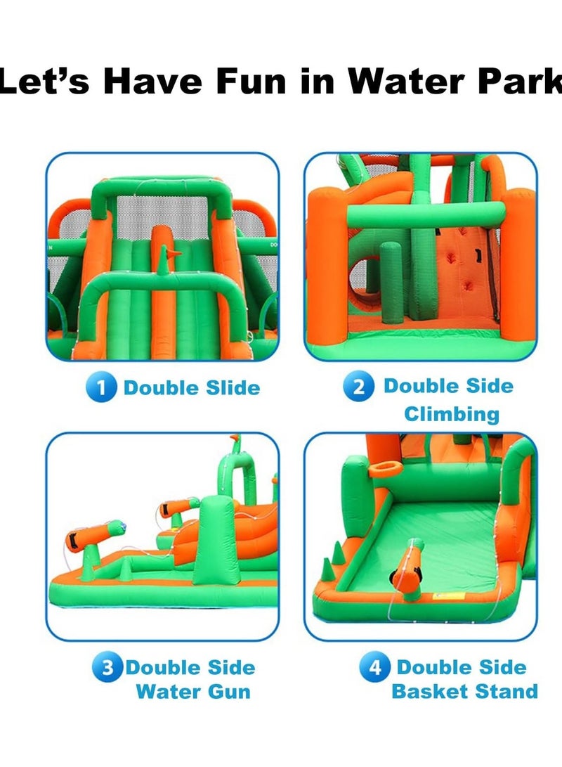 GT-Wheel Inflatable Twin Water Slide With Bouncer and Tunnel for Kids Outdoor Play - Image 5