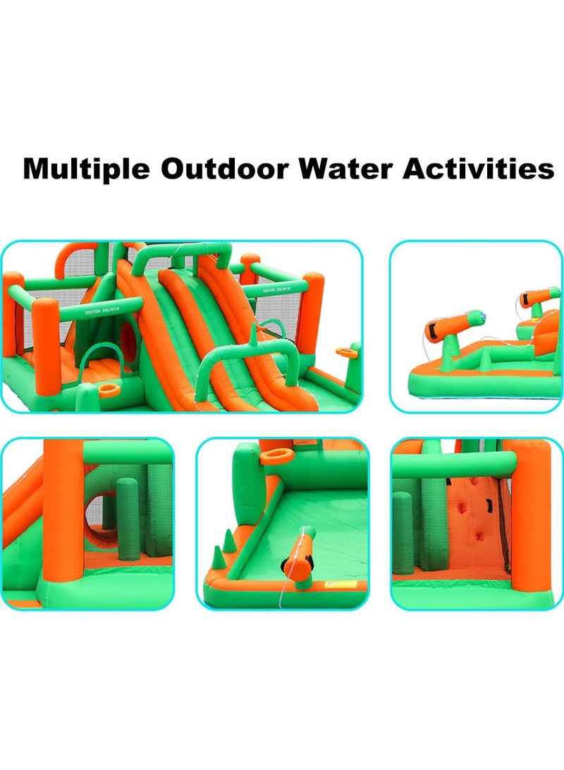 GT-Wheel Inflatable Twin Water Slide With Bouncer and Tunnel for Kids Outdoor Play - Image 4