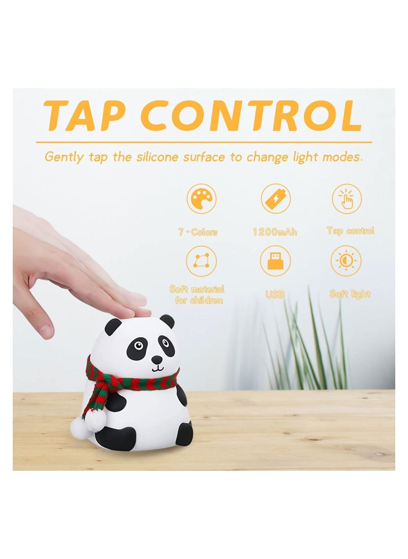 Y&D Panda Night Lights for Kids Kawaii Nursery Silicone Light 7-Color Changing Lamp Bedroom Aesthetic Room Decor Ieal Birthday Holiday Gifts Stress Relief Toy  - Image 3