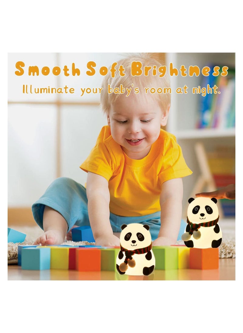 Y&D Panda Night Lights for Kids Kawaii Nursery Silicone Light 7-Color Changing Lamp Bedroom Aesthetic Room Decor Ieal Birthday Holiday Gifts Stress Relief Toy  - Image 4