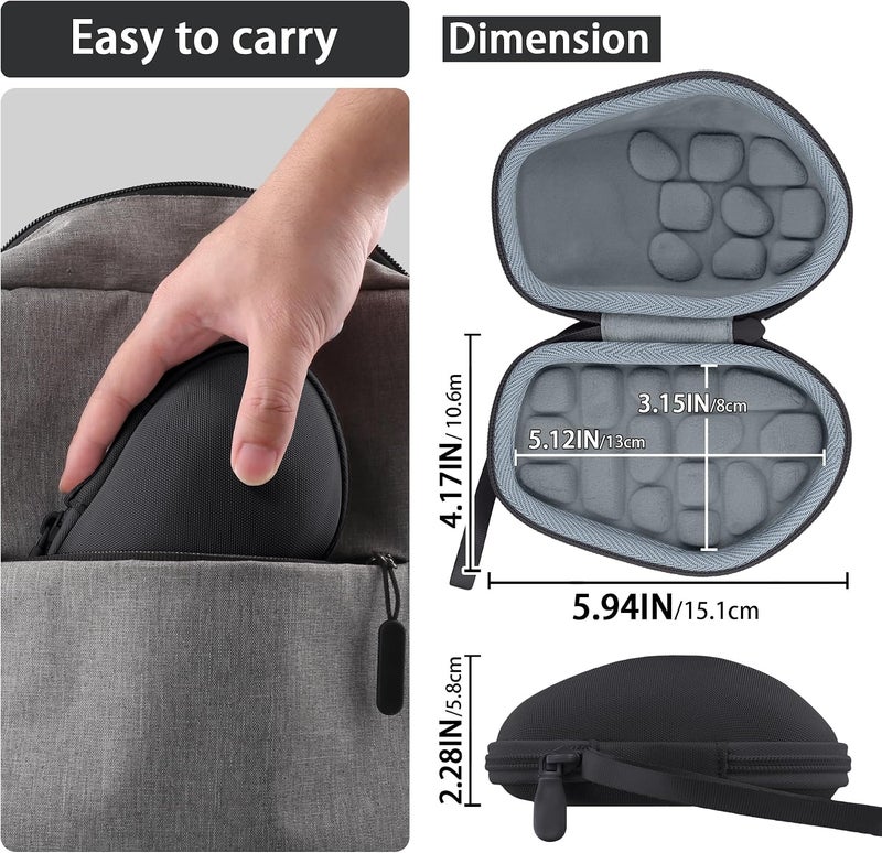 Co2Crea Hard Travel Case for Logitech G604 Lightspeed Wireless Gaming Mouse (Black Case) - Image 5