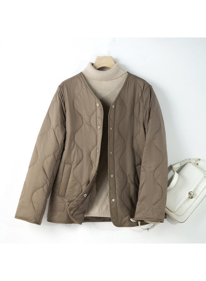 XINYANG Winter Short Padded Coat Thickened Cotton Jacket Lightweight V-neck Homewear For Middle-aged And Elderly - Image 2