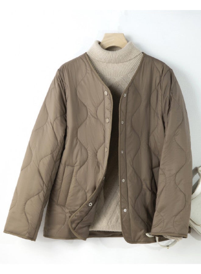 XINYANG Winter Short Padded Coat Thickened Cotton Jacket Lightweight V-neck Homewear For Middle-aged And Elderly - Image 1
