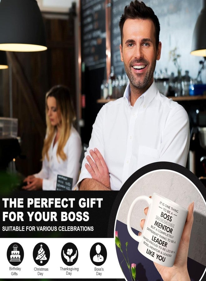 Akipi Boss Mentor Leader Ceramic Coffee Mug 325ml - Gift for Bosses, Managers, Retirement, Promotion - The Office Farewell Present for Men Women - Image 2