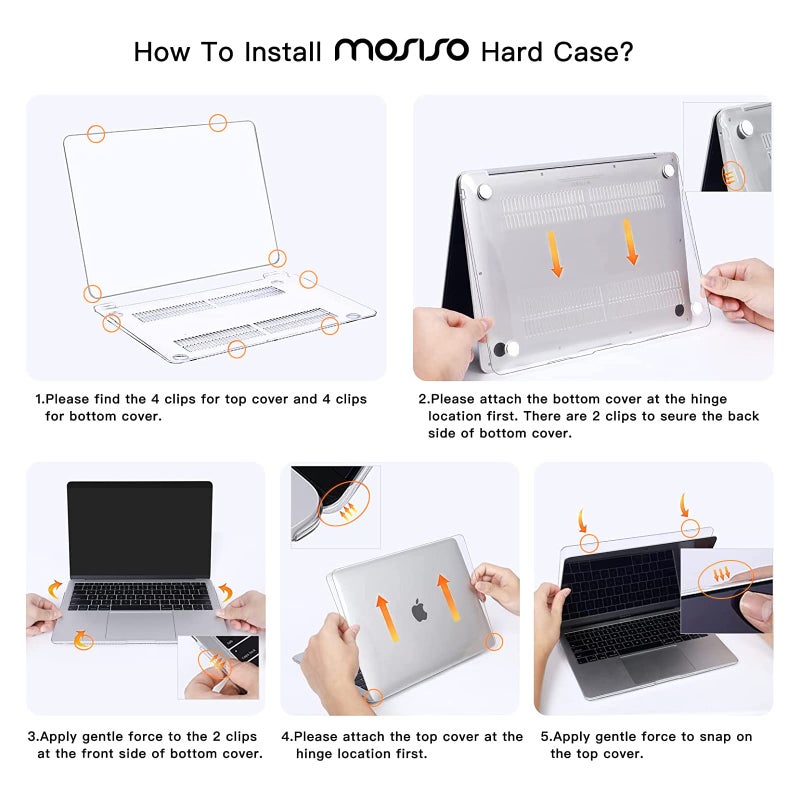 MOSISO Compatible with MacBook Air 13 inch Case 2022, 2021-2018 Release A2337 M1 A2179 A1932, Plastic Hard Shell&Keyboard Cover&Screen Film&Storage Bag for MacBook Air 13.3 inch Case, Transparent - Image 5