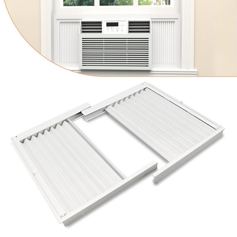 GCGOODS Window Air Conditioner Side Panels with Frame Adjustable Window AC Side Panel Kit Universal Fits for 8000 BTU Window Air Conditioner Units Window AC Side Panel with Frame