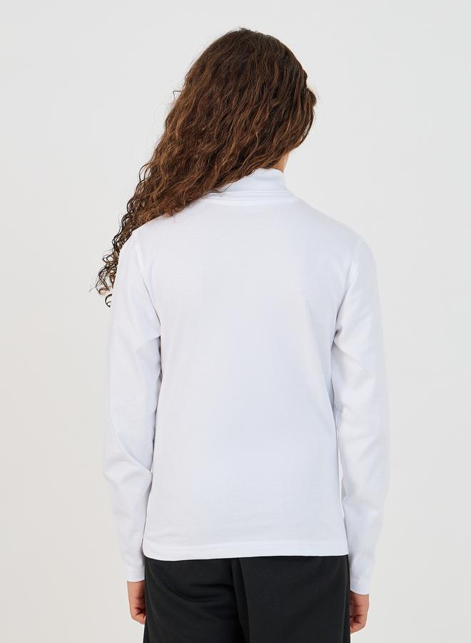 Styli Embroidered Slogan Turtle Neck T-Shirt  - Image 4