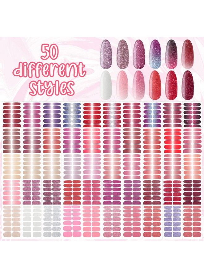 Maitys 700 قطعة من شرائط الأظافر اللاصقة اللامعة - طلاء أظافر ذاتي الالتصاق - أغطية كاملة للأظافر - ملصقات أظافر قابلة للتقشير - ملصقات أنيقة للأظافر للنساء والفتيات - ديكور فن الأظافر - شرائط مع ملف أظافر 50 ورقة - Image 3