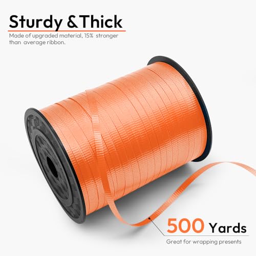 HimBen 500 Yards Curling Ribbon for Gift Wrapping 316 Balloon String for Christmas Valentine Birthday Wedding Party Festival Decoration Crafts Flower BouquetCrimped Orange - Image 5
