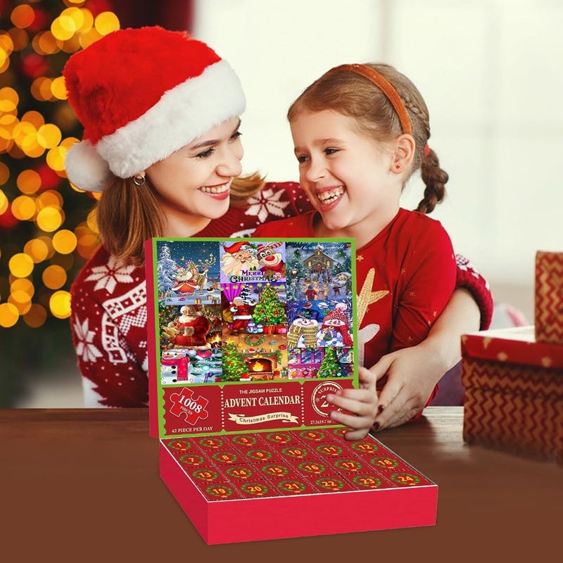 klarako Puzzle Advent Calendar 2023,Advent Calendar 2023 Christmas -1008 Pieces Jigsaw Puzzle for Adult Kids, 24 Days Countdown Calendar,The Birth of Jesus, Family Game Puzzle, Christmas Gift Idea for Teens - Image 4