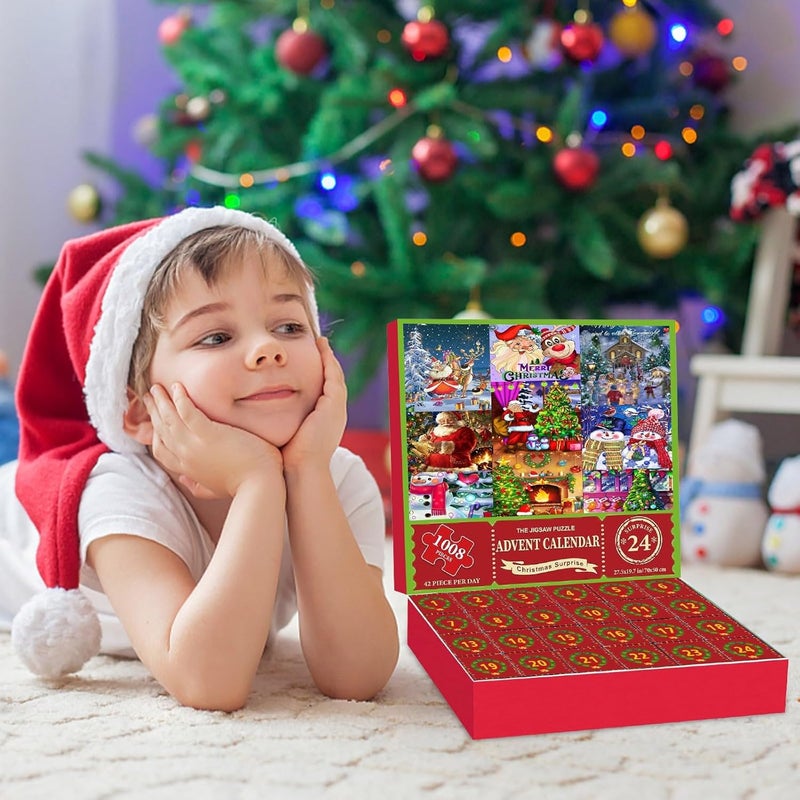 klarako Puzzle Advent Calendar 2023,Advent Calendar 2023 Christmas -1008 Pieces Jigsaw Puzzle for Adult Kids, 24 Days Countdown Calendar,The Birth of Jesus, Family Game Puzzle, Christmas Gift Idea for Teens - Image 3