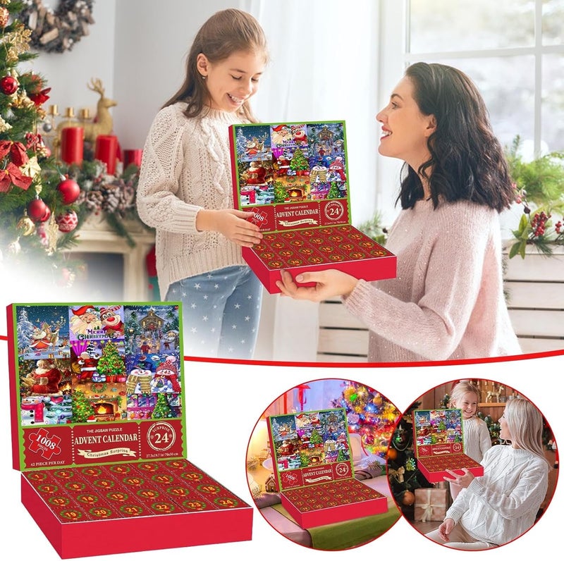 klarako Puzzle Advent Calendar 2023,Advent Calendar 2023 Christmas -1008 Pieces Jigsaw Puzzle for Adult Kids, 24 Days Countdown Calendar,The Birth of Jesus, Family Game Puzzle, Christmas Gift Idea for Teens - Image 2