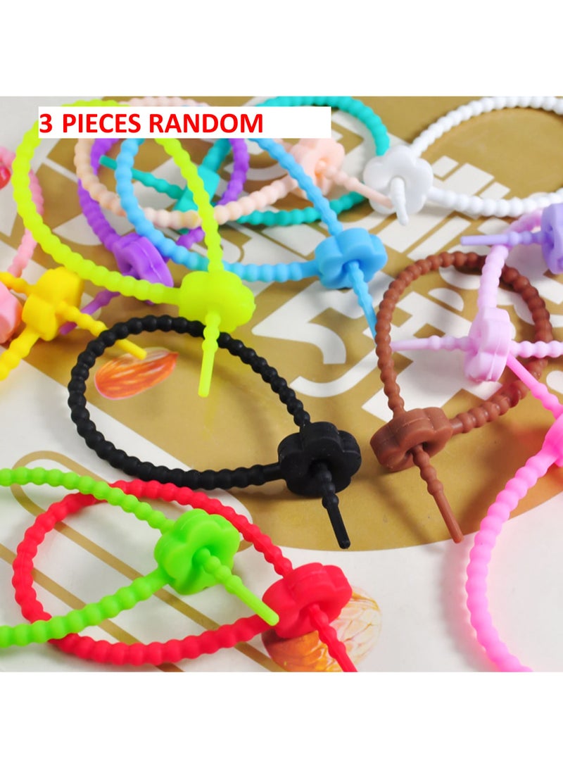 Silicone wire and cable organizer, 3 random pieces - Image 1