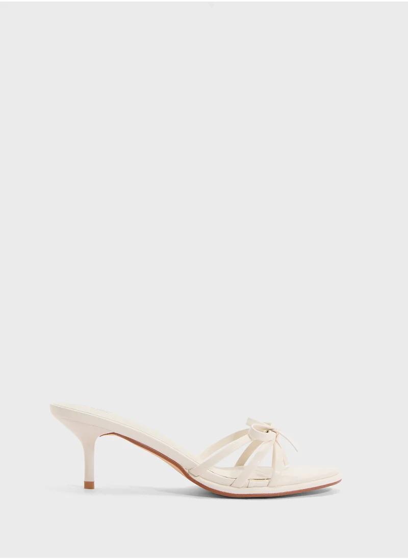 Ginger Heeled Mule With Bow