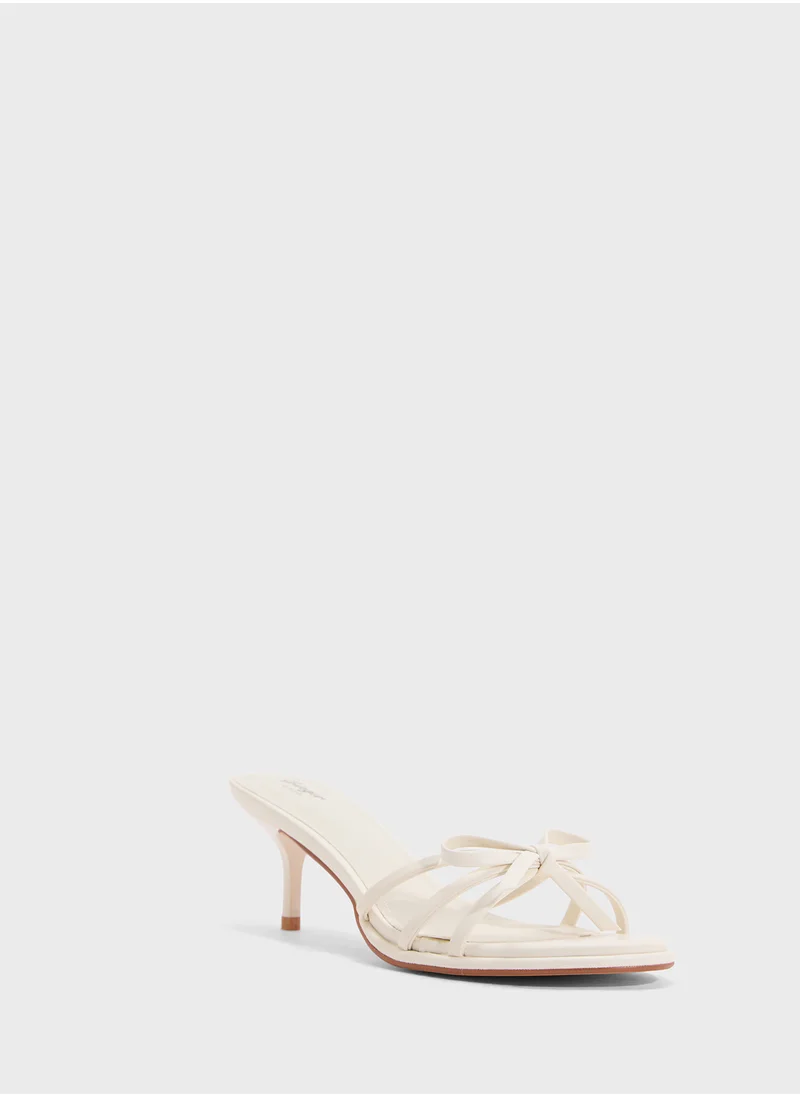 Ginger Heeled Mule With Bow