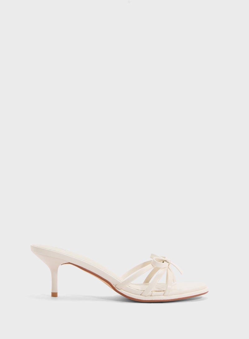 Ginger Heeled Mule With Bow  - Image 1