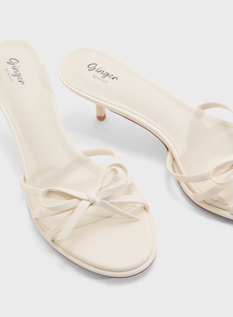 Ginger Heeled Mule With Bow  - Image 4